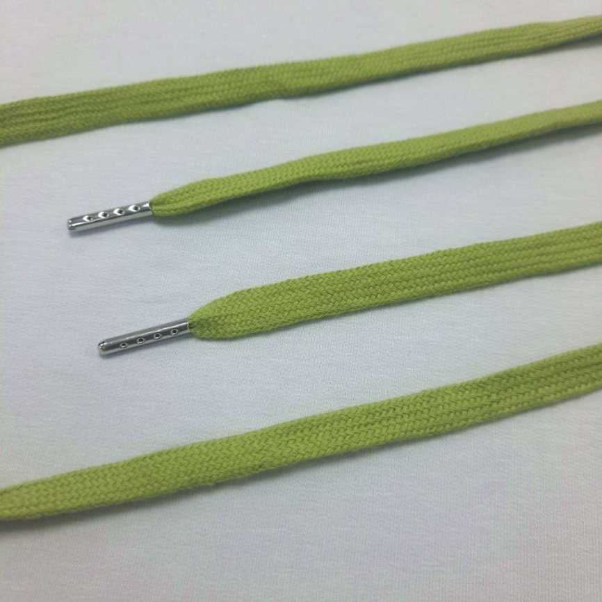 Шнурки плоские 125 см., ш. 10 мм., металлический наконечник, фисташка фото 1