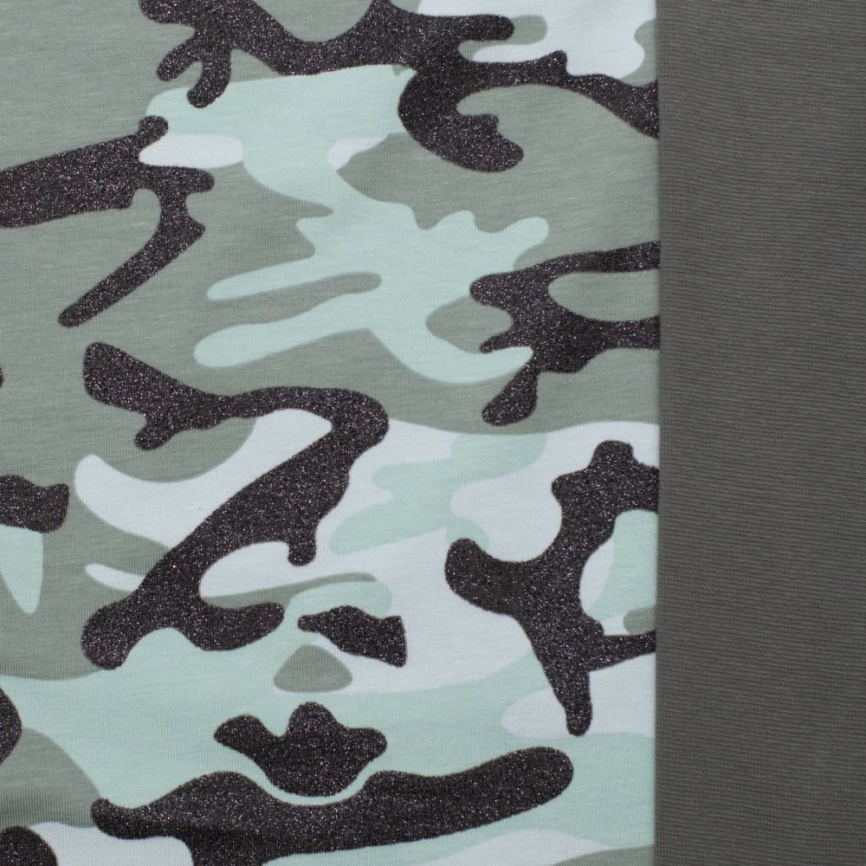 Трикотаж Кулирка Камуфляж ментол с глиттером фото 2