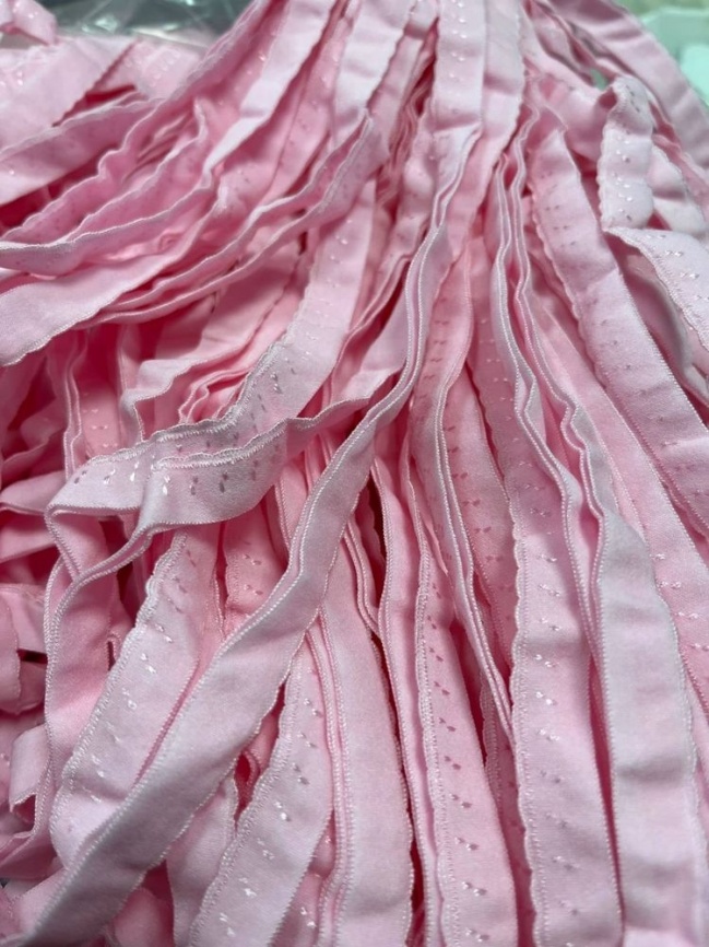 Резинка Декоративная ш. 11 мм. Двойная Фестоны Нежно розовая фото 1